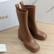 Chloe PVC Waterproof rain boots in Brown Chs002