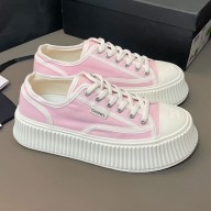 Chanel Canvas fabric Platform casual shoes in Pink Cs024