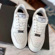 Chanel Silk cowhide sports shoes in white  Cs199