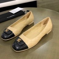 Chanel sheepskin/Cowhide Single shoes in apricot   Cs215
