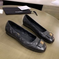  Chanel sheepskin/Cowhide Single shoes in Black  Cs217