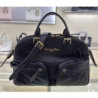 Dior Medium Grand Tour Bowling Bag Black Crinkled Calfskin 2025