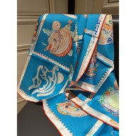 hermes Chevaloscope scarf 90 Bleu / Orange / Multicolore 2023