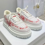 Dior Latex cowhide cushion Shell-toe sports shoes Red Ds005 2021