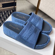 Dior Letter print platform slippers in Blue Ds029