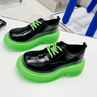 Dymonlatry Custom oil cowhide Platform shoes in green/black Dys004