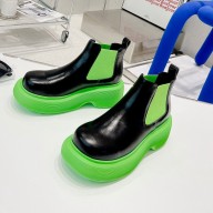 Dymonlatry Custom oil cowhide Short boots in green/black Dys010