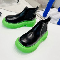 Dymonlatry Custom oil cowhide Short boots in green/black Dys012