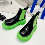 DYMONLATRY Custom oil cowhide Middle boots in green/black Dys018
