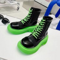 DYMONLATRY Custom oil cowhide Mesh Middle boots in green/black Dys020
