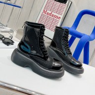 DYMONLATRY Custom oil cowhide Mesh Middle boots in black Dys021