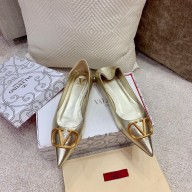 Valentino Calfskin Flat shoes in golden  Vs039
