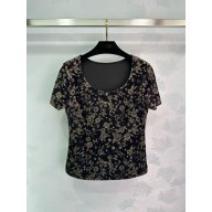 chanel Velvet Jersey Black & Silver Top P78132 2024 