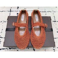 Alaïa BALLET FLATS IN KNITTED LUREX ORANGE 2025