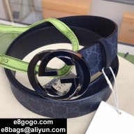 Gucci Supreme canvas PVC belt in dark blue    Gy001