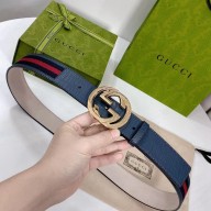 Gucci Fabric woven belt in dark blue/red    Gy004