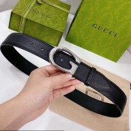 Gucci Lychee grain cowhide belt in black     Gy009