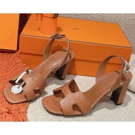 HERMES Holy 80 sandal in Lizard calfskin brown 2025