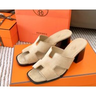 HERMES Helia 60 sandal in suede goatskin beige 2025 