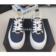 Chanel platform cotton sneakers blue 0314-2025