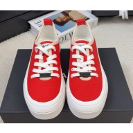 Chanel platform cotton sneakers red 0314-2025