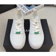 Chanel platform cotton sneakers white 0314-2025
