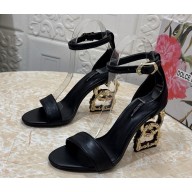 Dolce & Gabbana DG Pop Heel 10.5cm Leather sandals Black 2025
