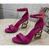 Dolce & Gabbana DG Pop Heel 10.5cm Leather sandals fuchsia 2025