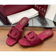 Gucci Women's Interlocking G slide sandal 790447 Gucci Rosso Ancora red GG canvas 2025