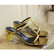 Versace calfskin sandals with Bottle Heel gold 2025
