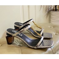 Versace calfskin sandals with Bottle Heel silver 2025