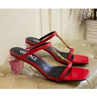 Versace patent calfskin sandals with Bottle Heel red 2025