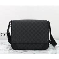 Gucci GG Emblem medium crossbody bag 821154 Black new GG Monogram coated fabric 2024