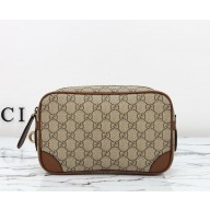 Gucci GG Emblem small toiletry case 821164 Beige and dark brown new GG Monogram coated fabric 2024