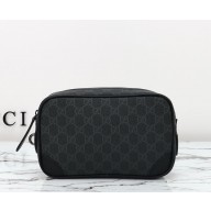 Gucci GG Emblem small toiletry case 821164 Black new GG Monogram coated fabric 2024