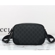 Gucci GG Emblem embossed super mini bag 821216 black new GG Monogram coated fabric 2024 