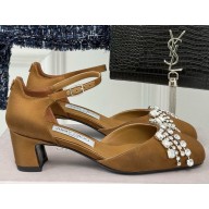 Jimmy Choo  45mm crystal-embellished pumps brown 2025