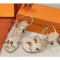 Hermes women's Heden 80 sandals in suede leather 10-2024