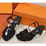 Hermes women's Heden 80 sandals in suede leather 11-2024
