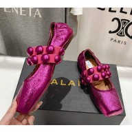 Alaïa calfskin Sphere-Detail Ballet Flats agate 2025