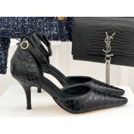 THE ROW Liisa D'Orsay Patent Python Leather Pumps black 2025