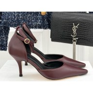 THE ROW Liisa D'Orsay lambskin Leather Pumps dark brown 2025