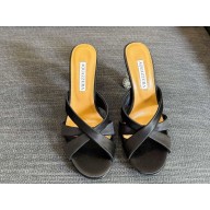 Aquazzura 100mm Yes Baby Mule sandals lambskin black  2025
