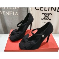 Valentino Garavani Bowjane Mary-Jane pumps in crepe fabric black heel 9cm 2025