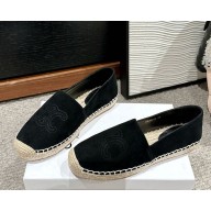 CELINE HOMME  Logo-Debossed Suede Espadrilles black 2025