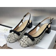 Dior D-Ramour Ballerina Multicolor Embroidered Cotton with bow heel 3.5cm 2025
