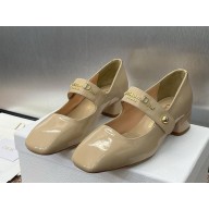 Dior D-lane patent calfskin Mary Janes nude heel 3.5cm 2025