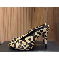 Alaïa Décolleté 105 suede horsehair high-heeled slippers leopard 2025