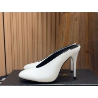 Alaïa Décolleté 105 patent leather  high-heeled slippers in white 2025