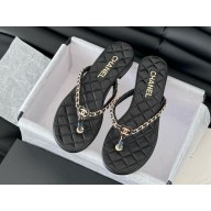 Chanel Slippers Lambskin & Metal black 2025